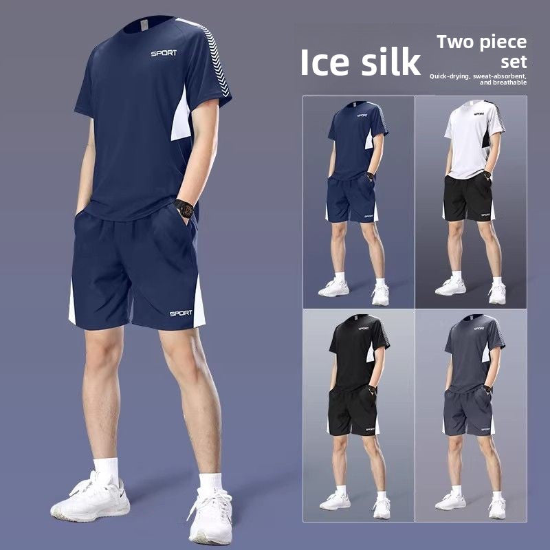 Mens Quick-Dry Sports Shorts and T-Shirt Set